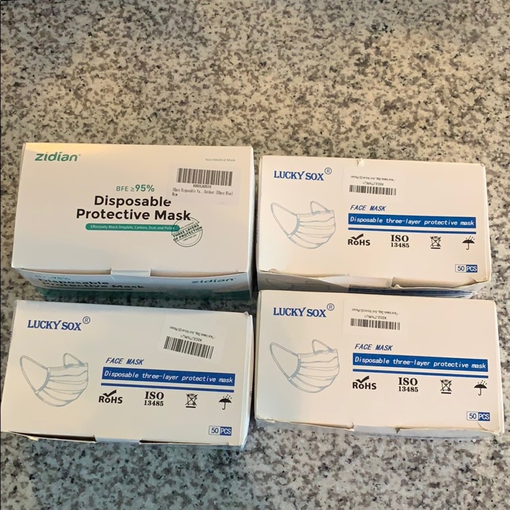 4 boxes 200 face masks bundle disposable